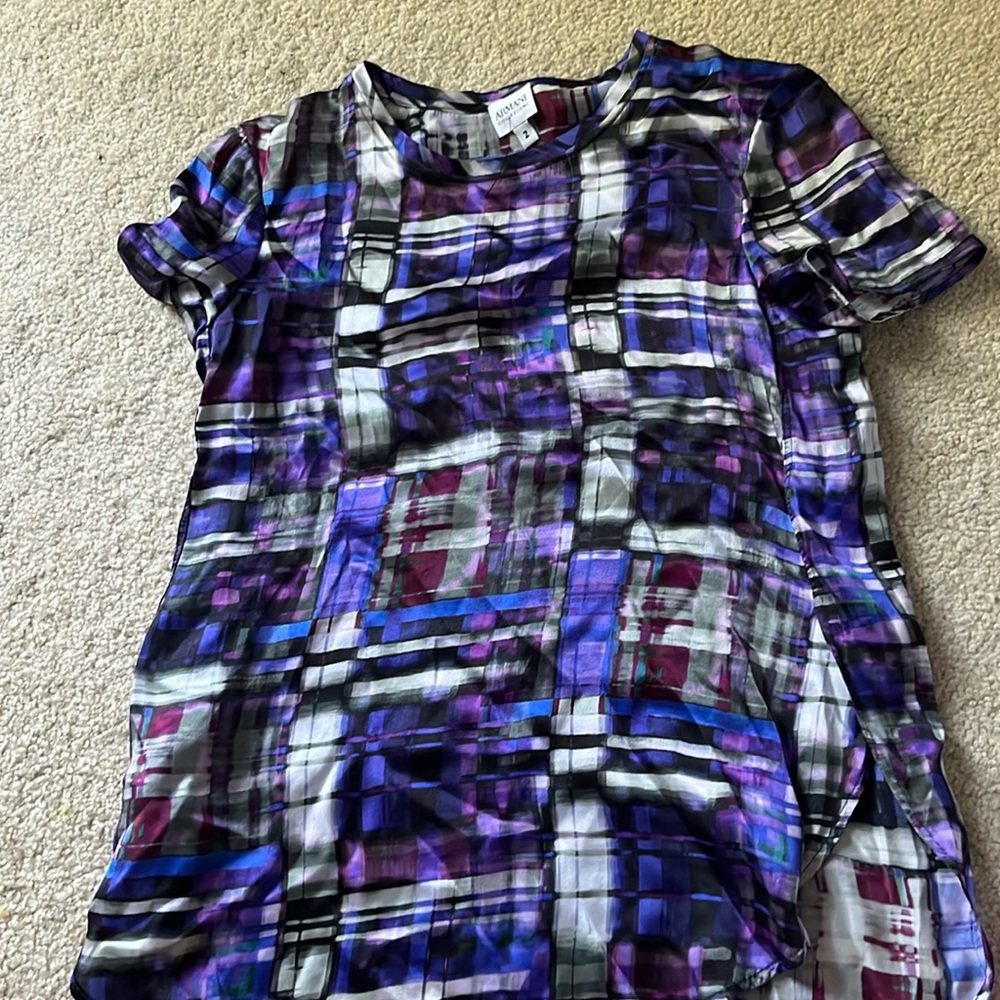 Armani collection purple silk blouse